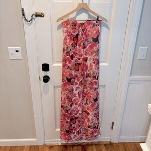 Sam Edelman Inverted Pleat Maxi Dress in Pink Gloss